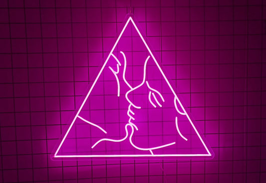 Triangle Kiss Neon Sign
