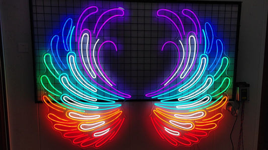 Rainbow Wings Neon Sign